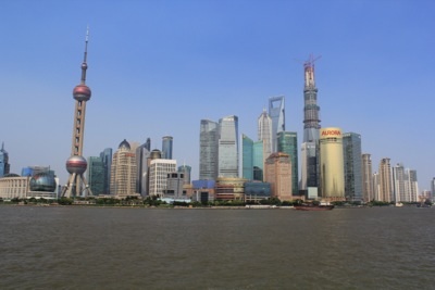 Die berühmte Skyline von Shanghai.